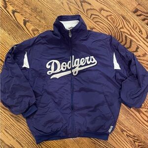 Vintage Dodgers Youth Med. Majestic Gray and Blue Jacket.